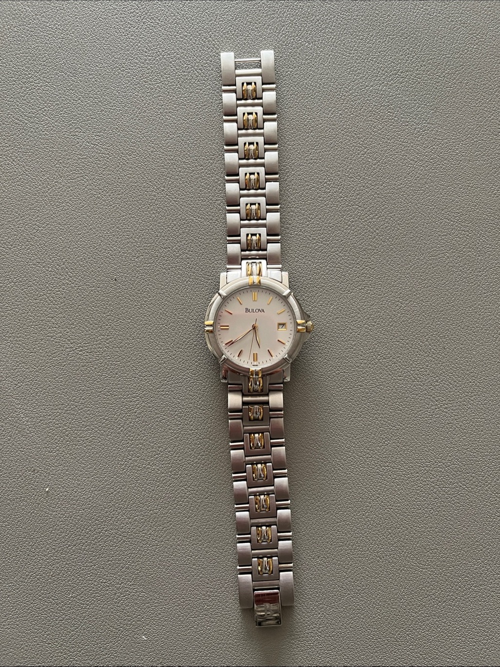 Bulova Two-Tone Silver and Gold Men’s Bracelet Watch
